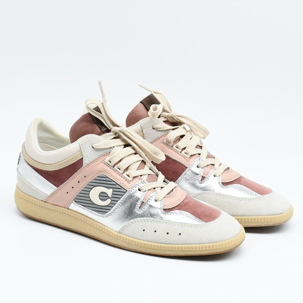 NWT Coach Citysole Mid Top Sneaker Silver Pale Blush 9